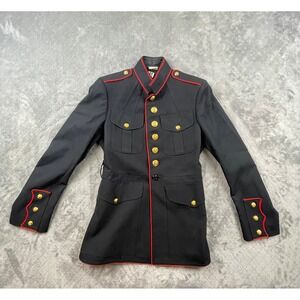 DSCP Crown Clothing Company Dress Coat Jacket Mens 38R Poly‎ Wool Military style